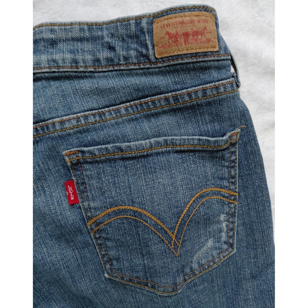 Levis 518 Superlow Juniors 9 Blue Denim Bootcut Jeans Stretch Y2K Low Rise